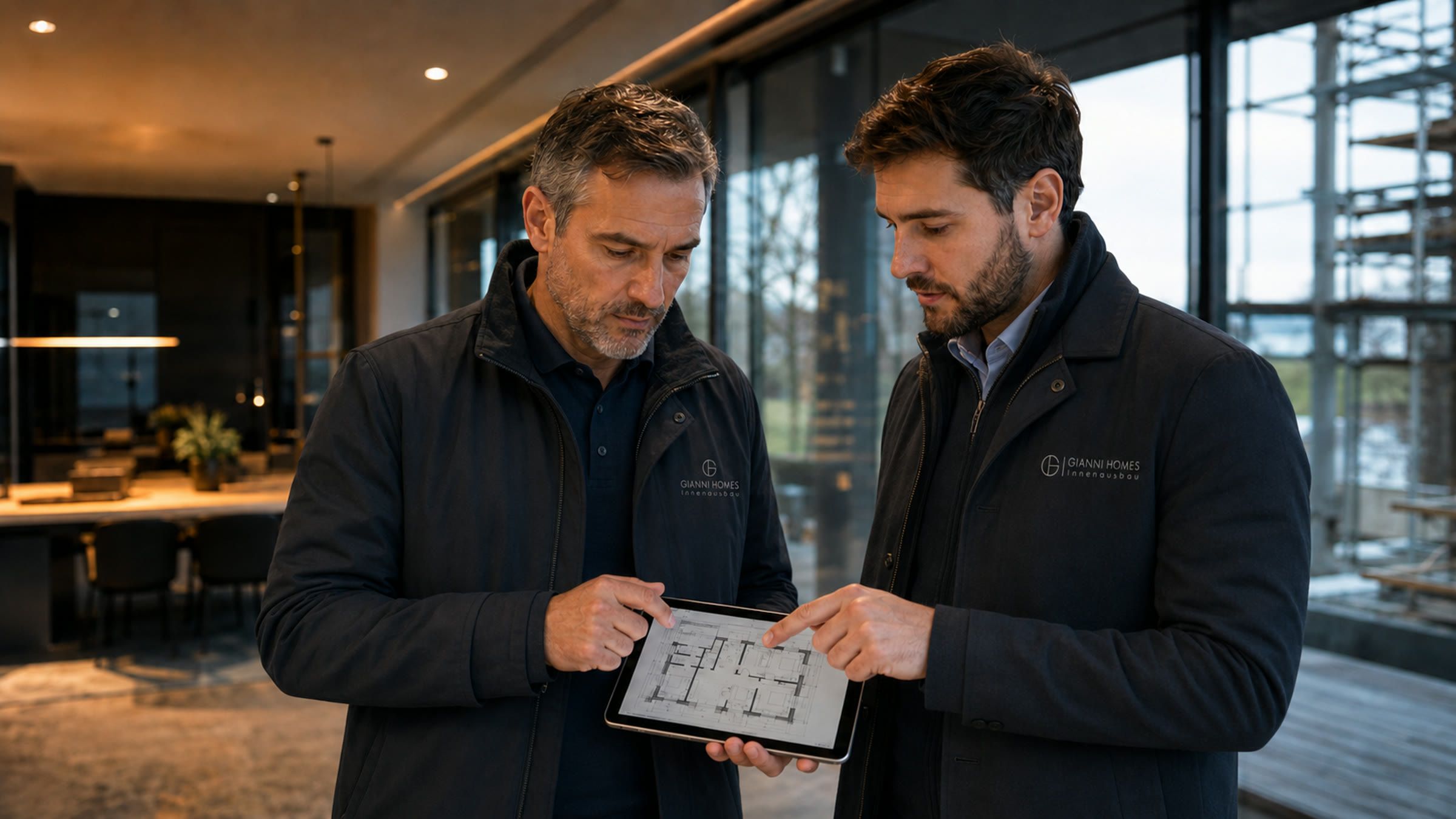 Modernes Innenausbau-Projekt mit Trockenbauwänden und natürlichem Licht